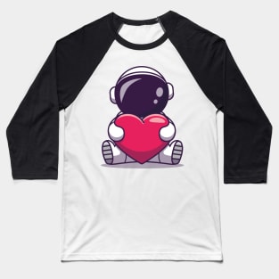 Kawaii Astronaut with Heart Baseball T-Shirt